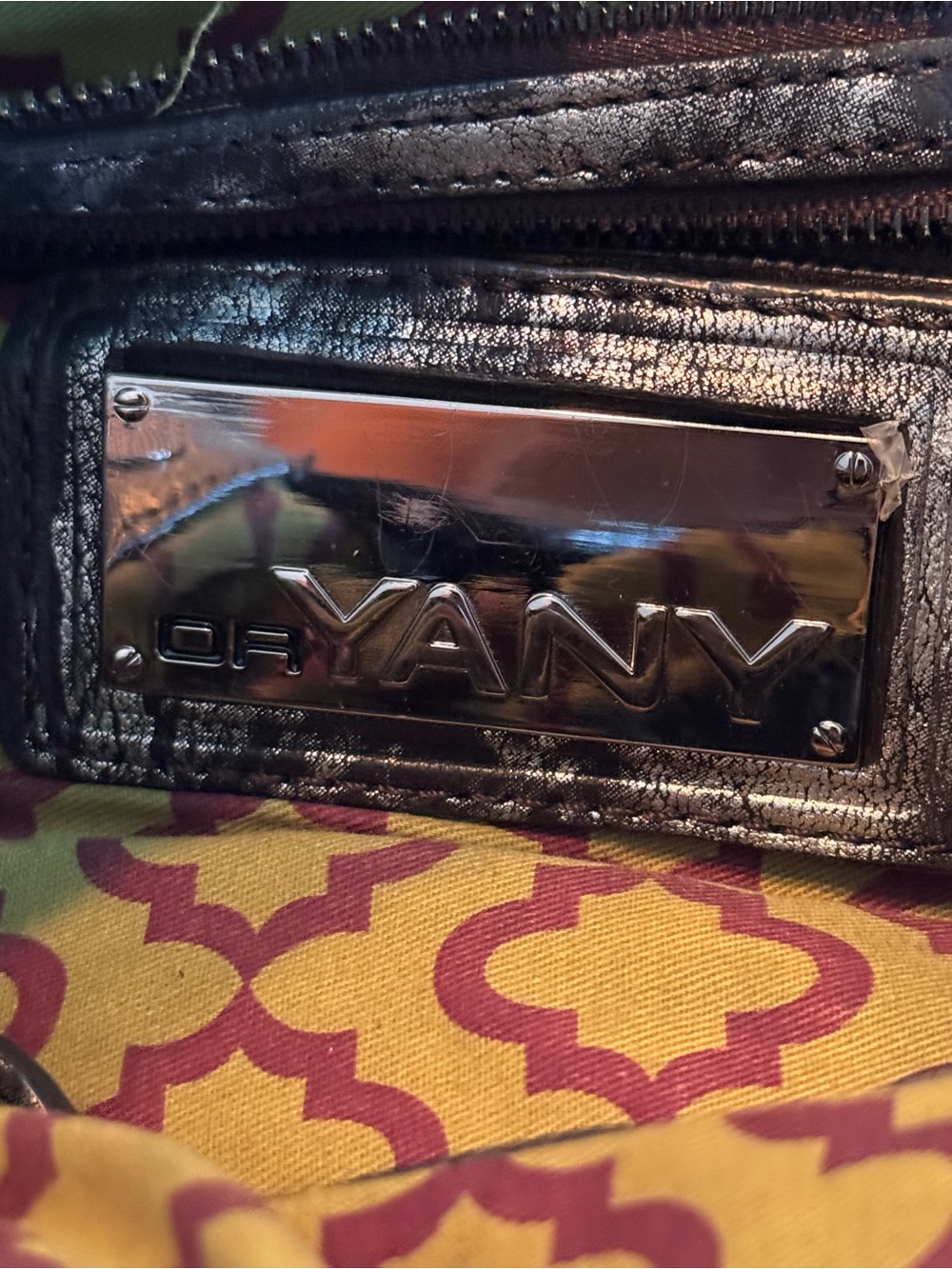 orYANY Marbled Gray & Black Leather Shoulder Tote Bag - Picture 11 of 13